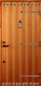 木製玄関ドア　飾り鋲　飾りヒンジ
